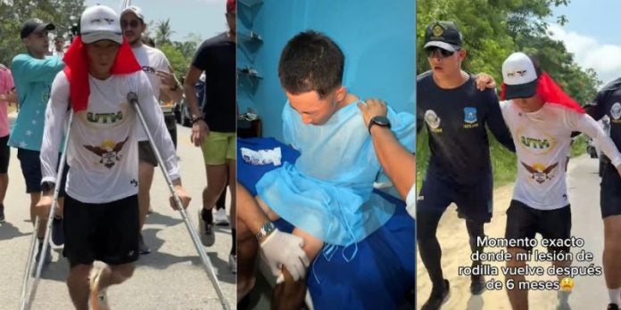 Shin Fujiyama corre en muletas a pesar de su lesión