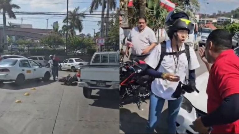 VIDEO: Conductores defienden a motociclista agredida por taxista en TGU