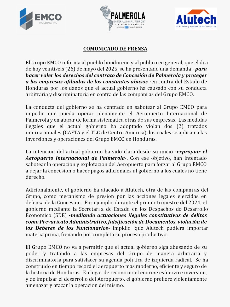 Comunicado