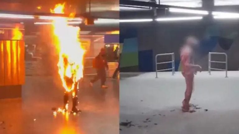 Impactante: adulto mayor se prende fuego en estación del metro en Brasil