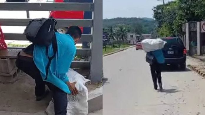 ¿Realidad o estafa Hombre que cargaba ataúd en un saco habría fingido la muerte de su hijo