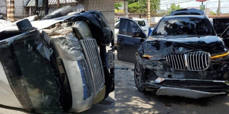 Varios heridos deja fuerte encontronazo entre bus y camioneta de lujo en SPS