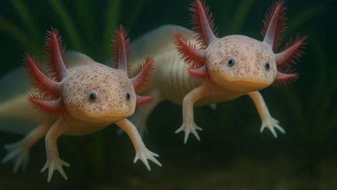 humanos ajolotes regenerarse