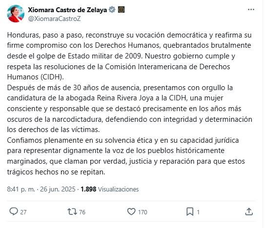 Presidenta Castro en X