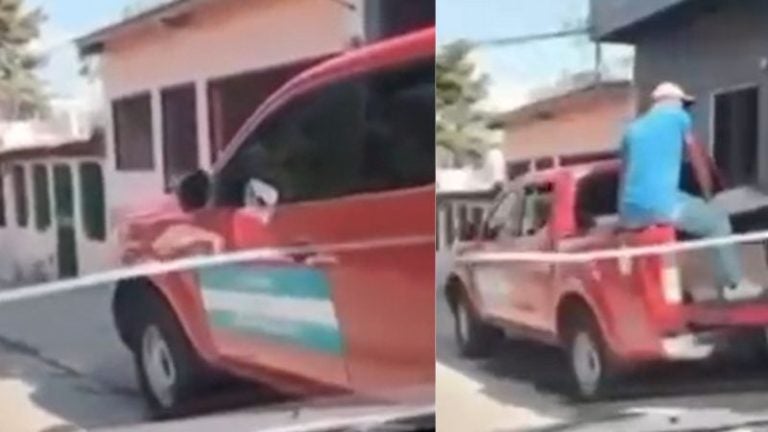 Captan vehículo de la SERNA usado para transportar cerámica a casa