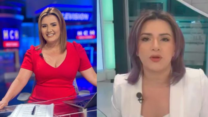 Cesia Mejía estrena cabello morado