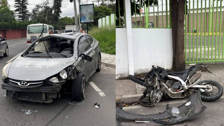 Un muerto deja choque entre turismo y motocicleta en calle Los Alcaldes, Tegucigalpa