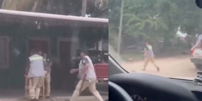 ¿Robo o decomiso? Captan a policías municipales llevándose producto de un pequeño negocio en Cortés