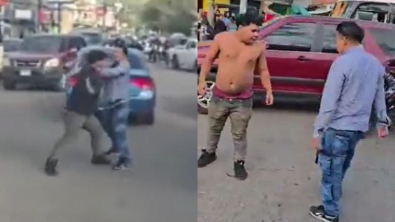 Hombres enfurecidos protagonizan pelea cerca de mercado en Tegucigalpa