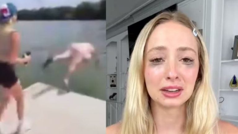 «Por likes»: Influencer obliga a indigente a lanzarse a lago por 20 dólares