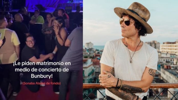 Pareja se compromete en concierto de Bunbury