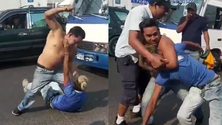 Video | Pelea entre conductores de buses causa caos en calle de Tegucigalpa