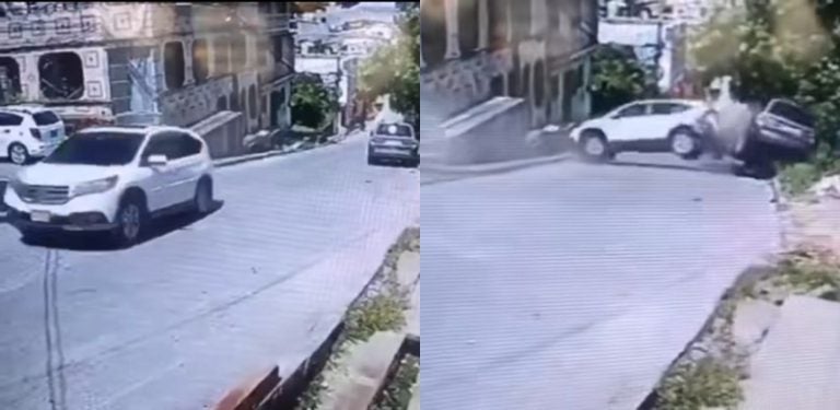 VIDEO | ¡Camioneta fuera de control! Cámara capta milagroso escape de niño en Copán