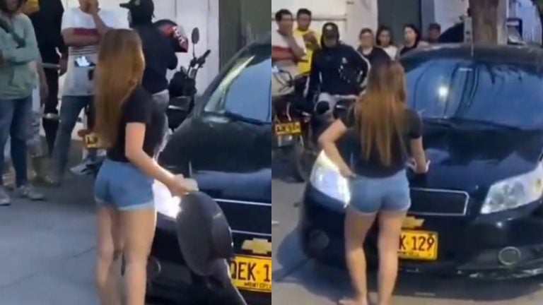 Joven sorprende a su papá con la amante y arma escándalo en la calle
