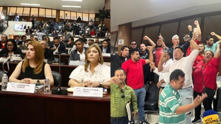 Colectivos de Libre irrumpen en el Congreso y provocan suspensión de comparecencia de consejeras del CNE