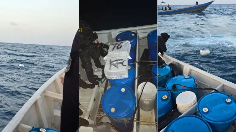 Cocaína flotando en el Caribe