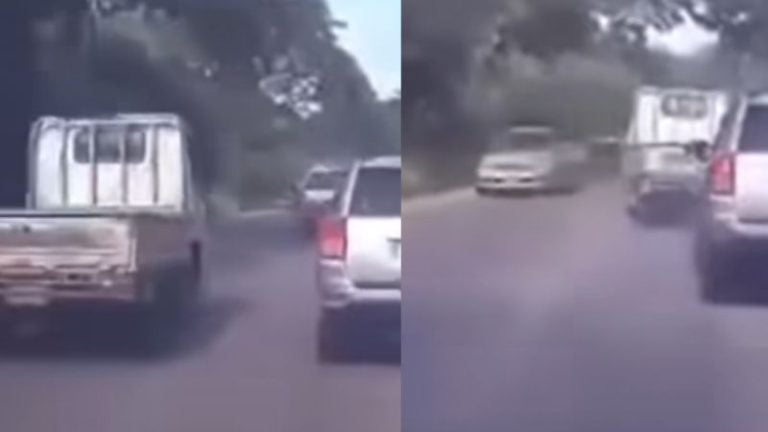 Video: Conductor ocasiona aparatoso accidente en carretera de Cofradía, Cortés
