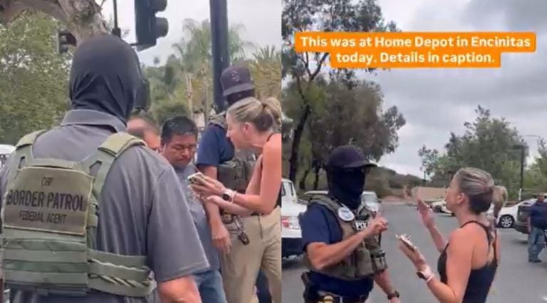 Estadounidense encara a agentes de ICE por detener a migrante en estacionamiento