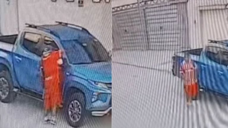 Cámaras captan a hombre robando retrovisores en colonia de SPS