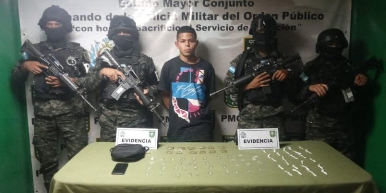 «Musiala», miembro de la MS-13 en TGU, es detenido con cocaína, crack y marihuana