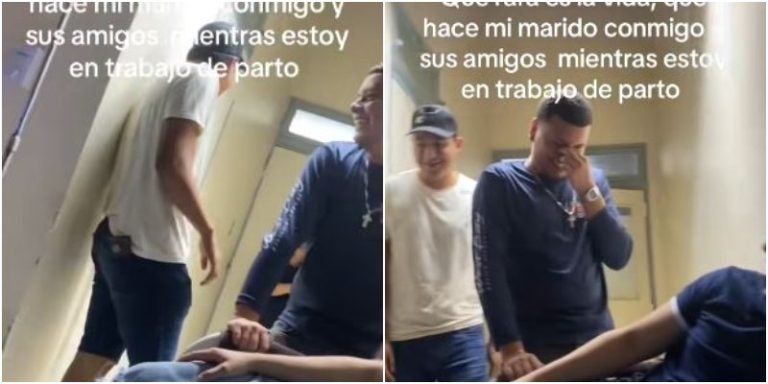¡Escena viral! Olanchano llevó a todos sus amigos al parto de su esposa