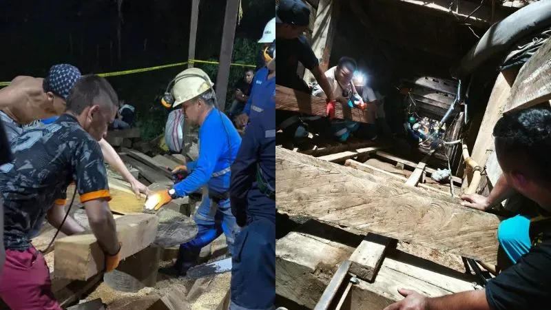 Rescatan trabajadores mina Colombia