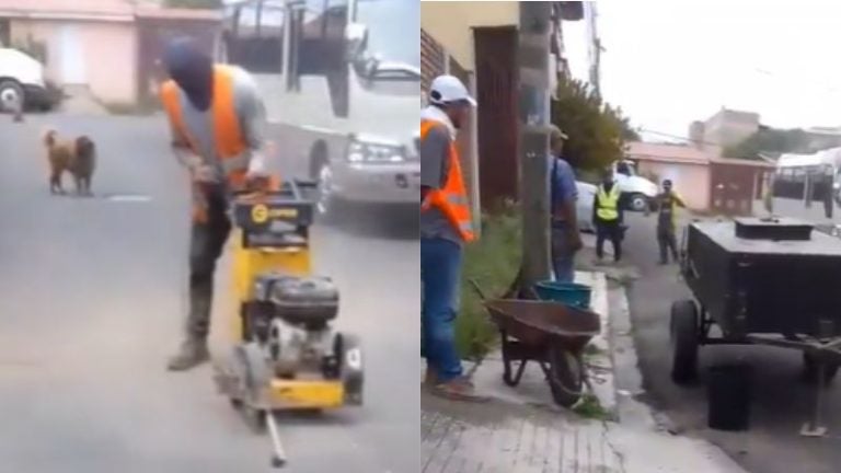 Nueva forma de propaganda política en la capital: Abrir baches para luego cerrarlos
