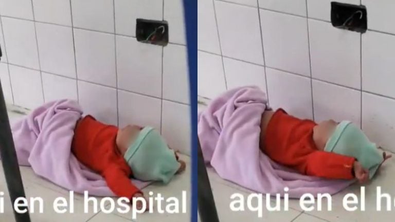 Bebé en el suelo del Hospital (1)