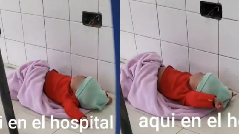 Bebé en el suelo del Hospital (1)