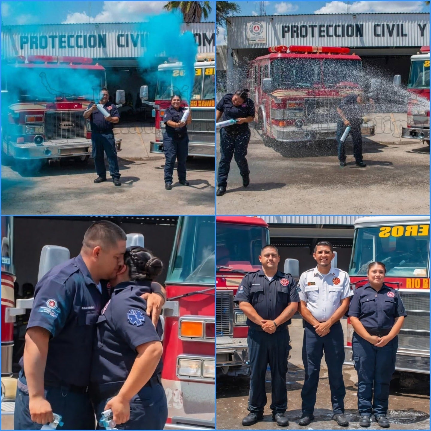 bomberos anuncian la llegada de su bebé