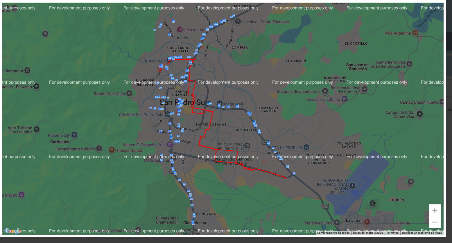 Mapa de la ruta 7