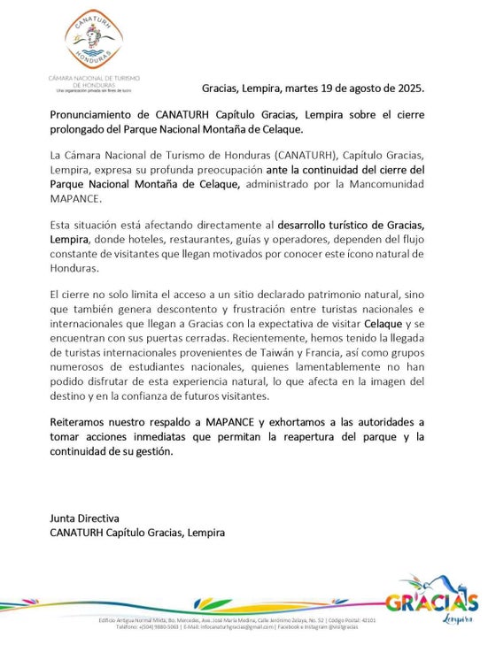 Comunicado de Canaturh