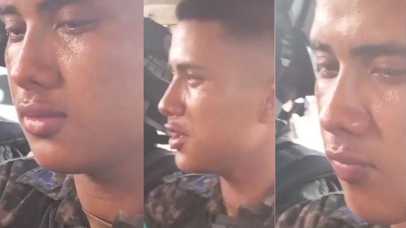 Soldado llora por ruptura amorosa