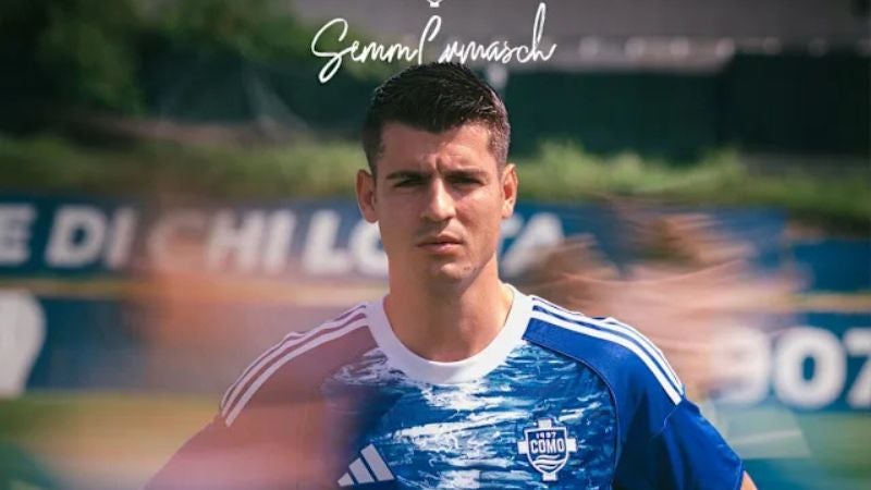 El Como anunció la llegada del atacante español, Álvaro Morata.