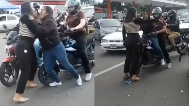Mujeres golpes choque bulevar Morazán