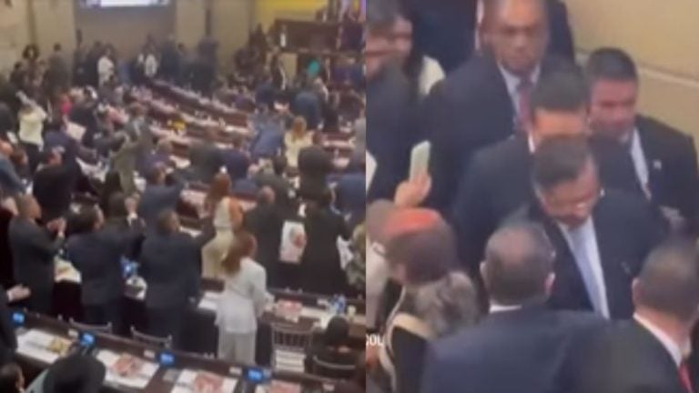 “¡Mentiroso!» y «¡fuera Petro!”: Así sacaron al presidente colombiano del Congreso