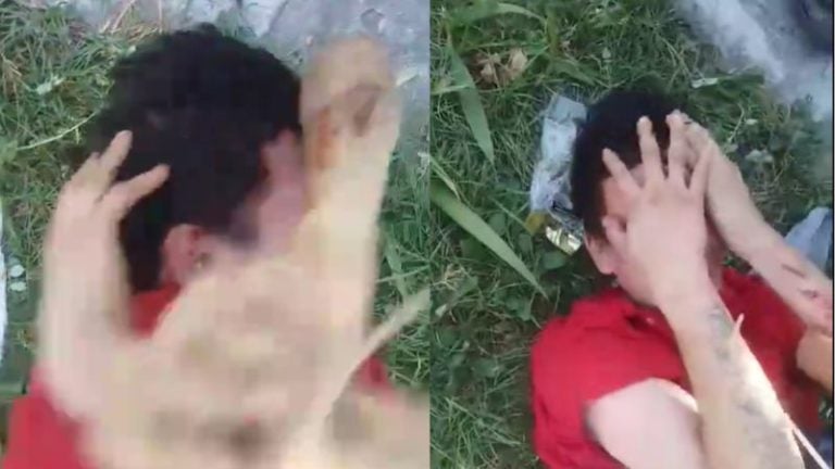 ¡Casi lo linchan! Ciudadanos detienen y golpean a asaltante con pistola de juguete