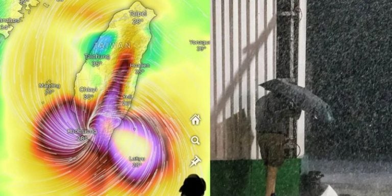 El tifón Podul azota el sur de Taiwán: una persona desaparecida y 33 heridos