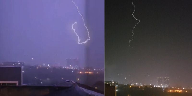  relámpagos iluminan el cielo de Tegucigalpa durante fuerte aguacero