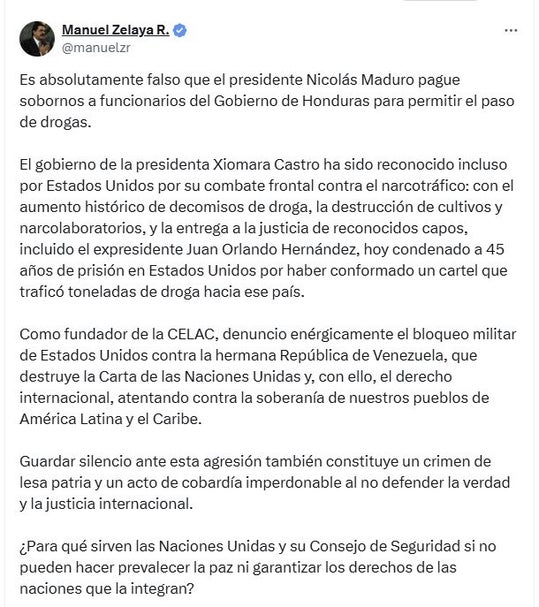 X de Mel Zelaya