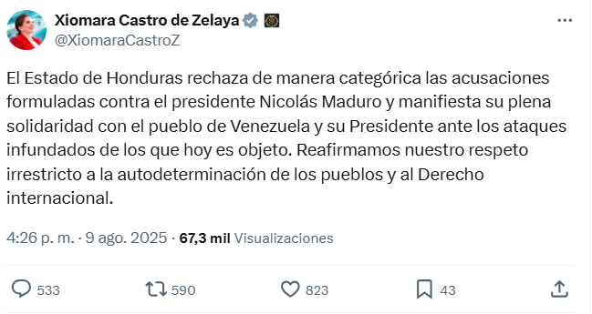 X de la presidenta Castro