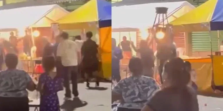 Hombres se agarran a golpes en carnaval de Puerto Cortés