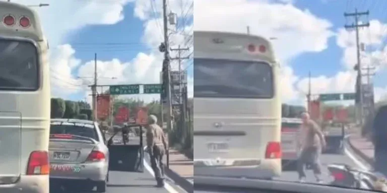 Con machete en mano, conductor amenaza a transportista