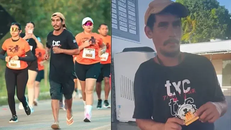 VIDEO | Borracho se cuela en una maratón y termina ganando medalla