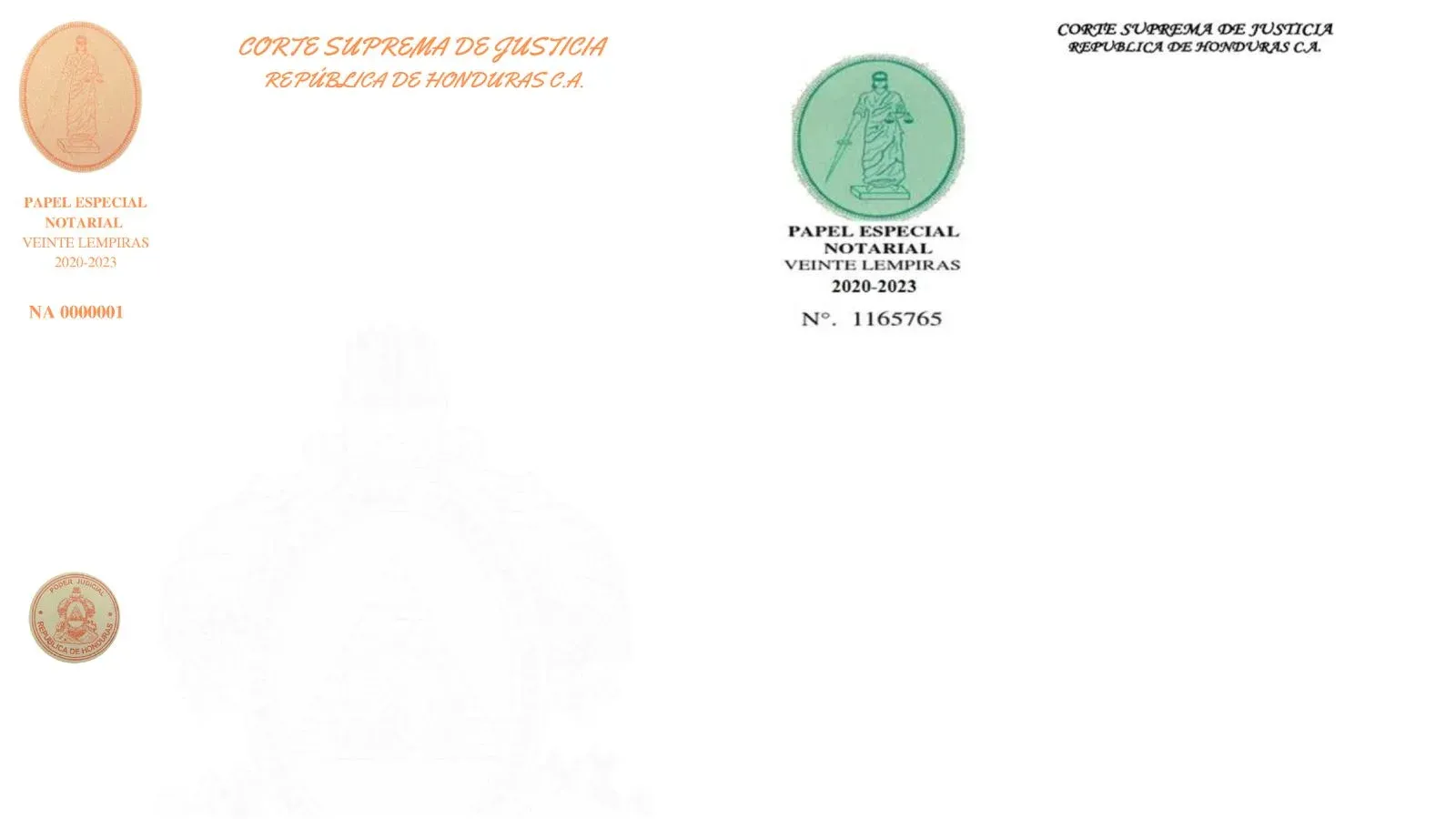 Papel notarial en Honduras.