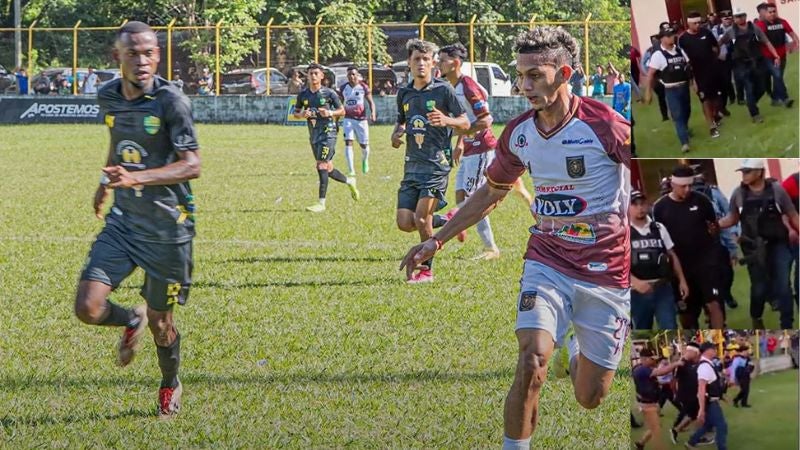 En la gráfica se observa una acción del partido y el momento en que es detenido el mediocampista, Mayror Flores.