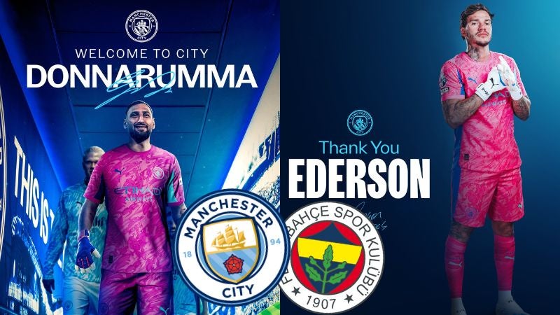 El Manchester City anunció este martes la salida de Ederson Moraes y el fichaje de Gianluigi Donnarumma.