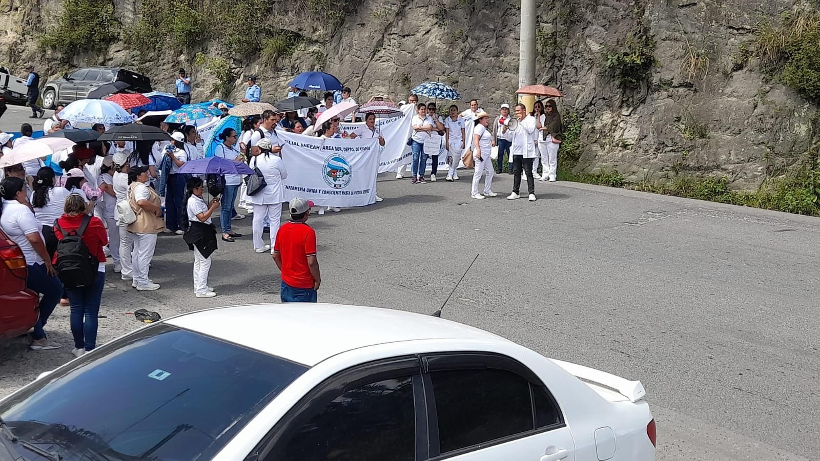 Enfermeras protestan en Tegucigalpa