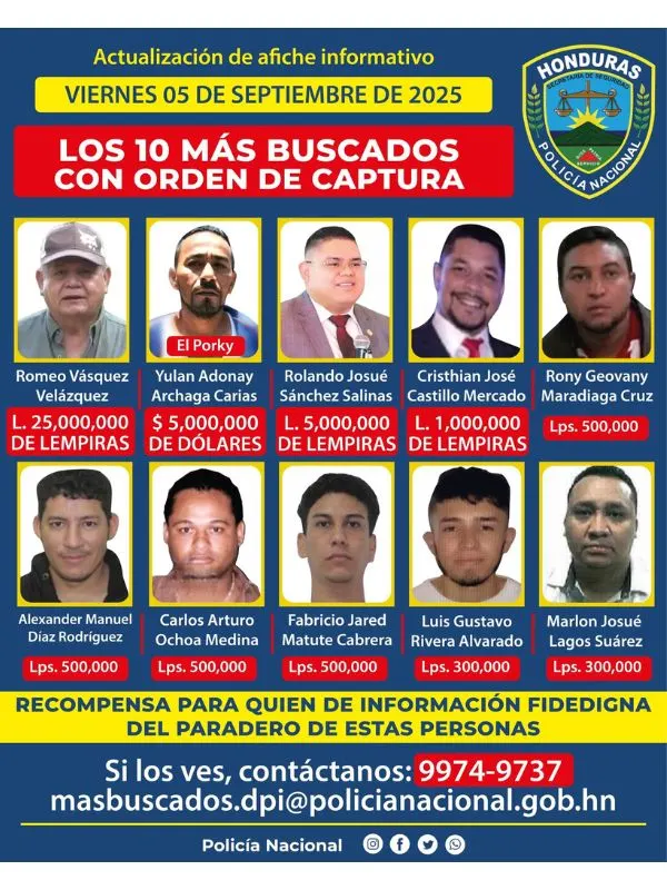sube recompensa por Romeo Vásquez